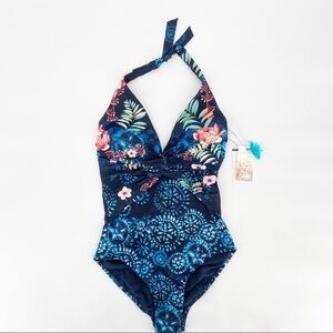 NWT Johnny Was Annia Twist One Piece Bathing Swimsuit Size Small